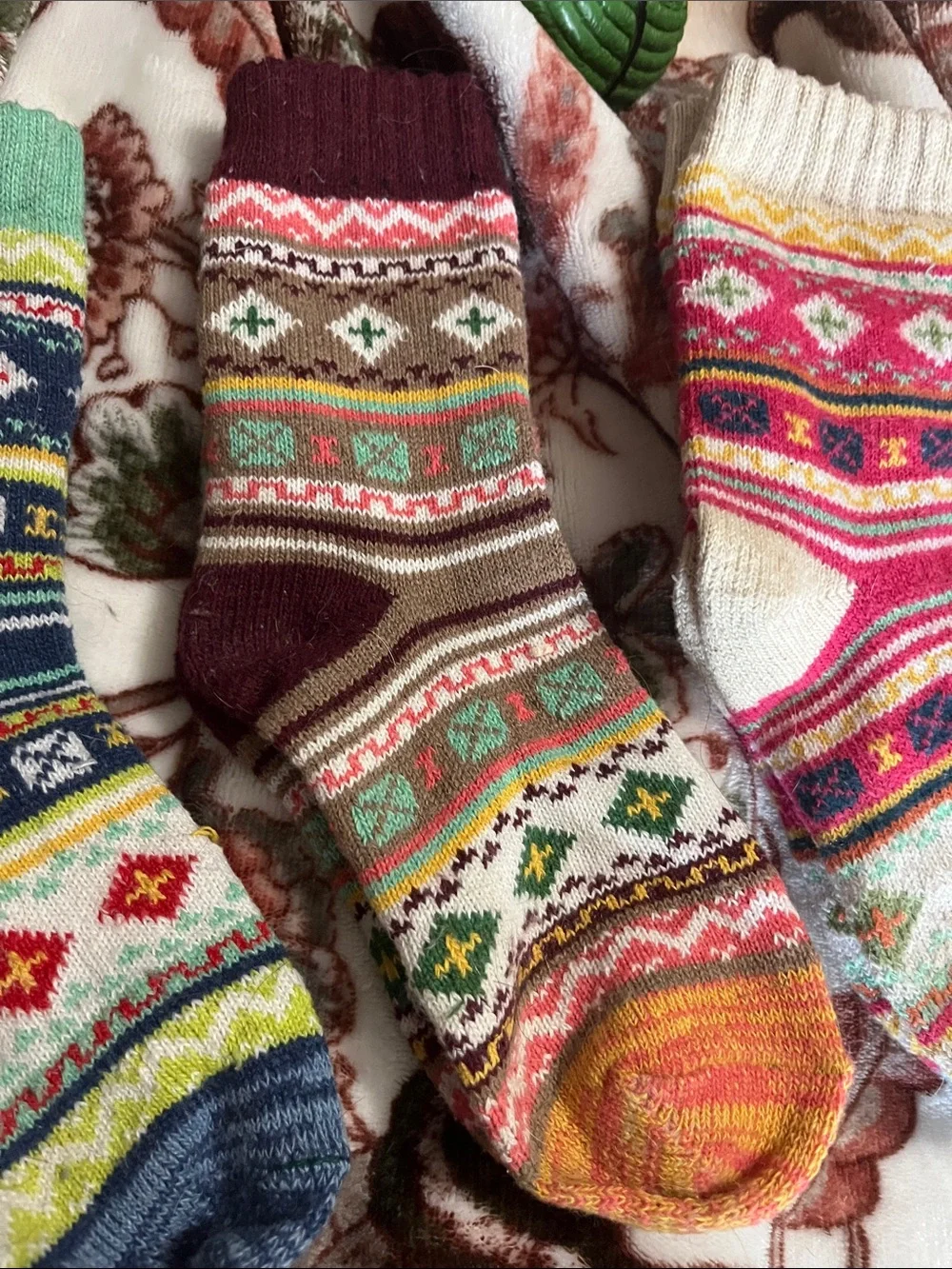 Cozy Multi-Color Patterned Crew Socks - Packable Comfort